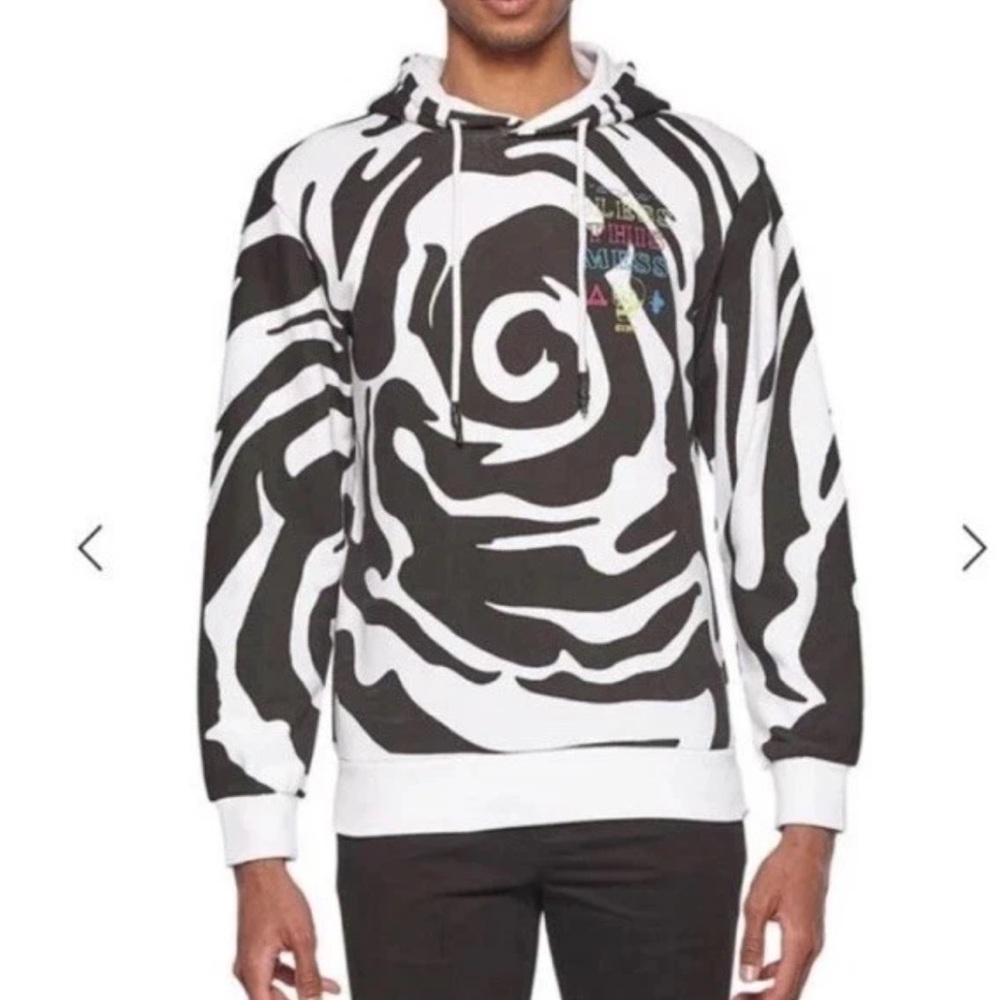 Eleven Paris Bless This Mess Cotton Hoodie Swirl Aop Skull Mens Size Large